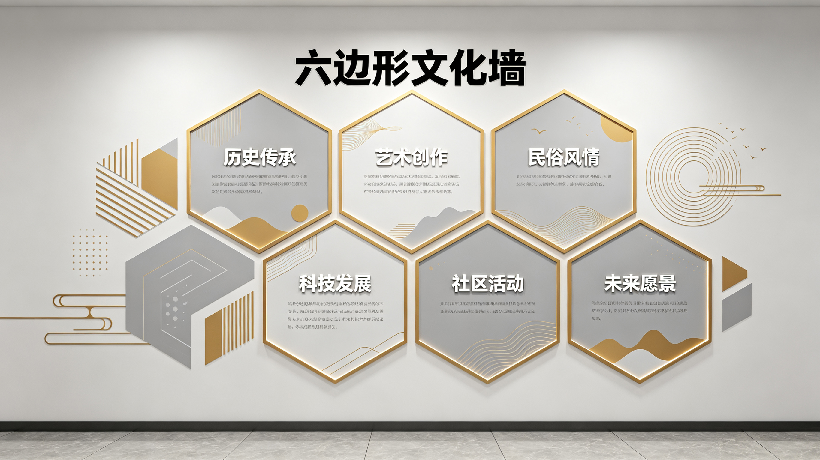 当阳企业文化墙 | 六边形信息美学